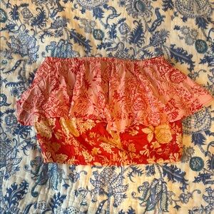 Angie Red and Pink Floral Top